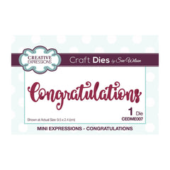Creative Expressions Mini Expressions Die - Congratulations CEDME007