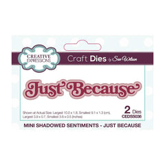 Creative Expressions Mini Shadowed Sentiments Die - Just Because CEDSS036