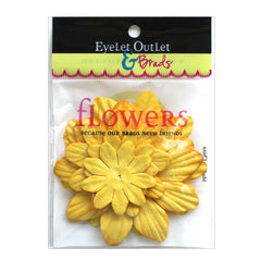 Paper Flowers Yellow - Mixed sizes