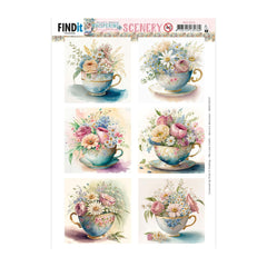 3D Push Out Sheet - Whispering Spring - Tea Squares BBSC10019