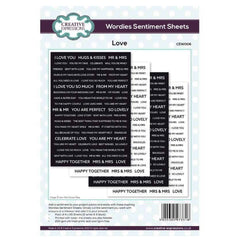 Wordies Love Sentiment Sheets - CEW006