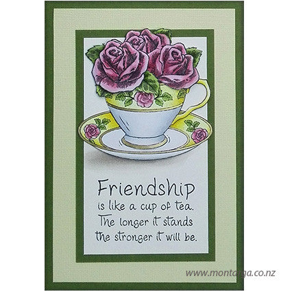 Card Sample - Vintage Teacup with Roses