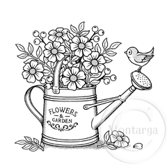 3454 G or H - Watering Can with Flowers