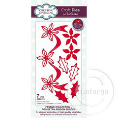 Creative Expressions Festive Collection Die - Poinsettia Ribbon Border CED3175