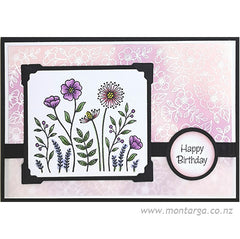Card Sample - Flower Patch - gloss background