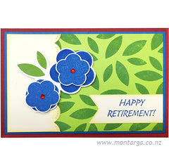 Card Sample - Solid Flower - Blue & Green