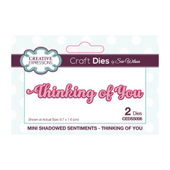 Creative Expressions Mini Shadowed Sentiments Die - Thinking of You CEDSS006