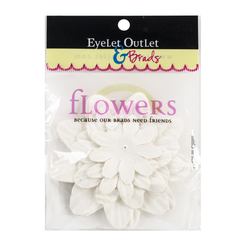 Paper Flowers White - Mixed sizes