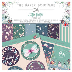 8 x 8 Paper Kit - Flitter Flutter Papers and Die Cuts