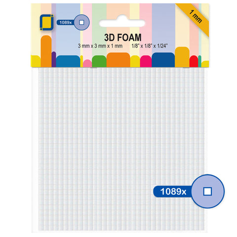 Foam Squares Mini 1mm Thick - Jeje Products