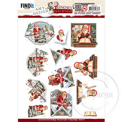 3D Push Out Sheet - Christmas Snowy Santa SB10773