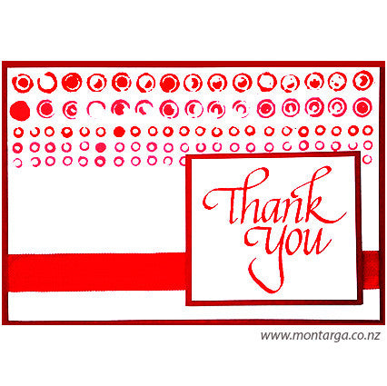 Card Sample - Thank You - Hand Printed Background