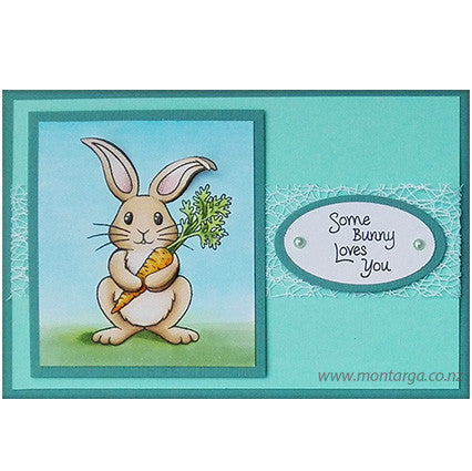 Card Sample - Some Bunny Loves You - Aqua