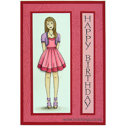 Card Sample - Girl in Pink Dress