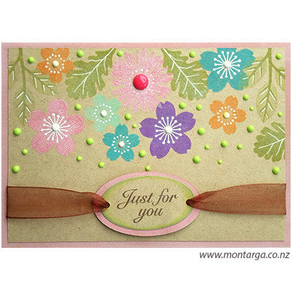 Card Sample - Stamped Oxide Flowers