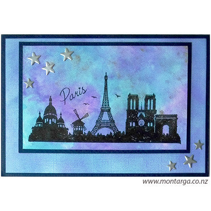 Card Sample - Paris - Blue and Violet