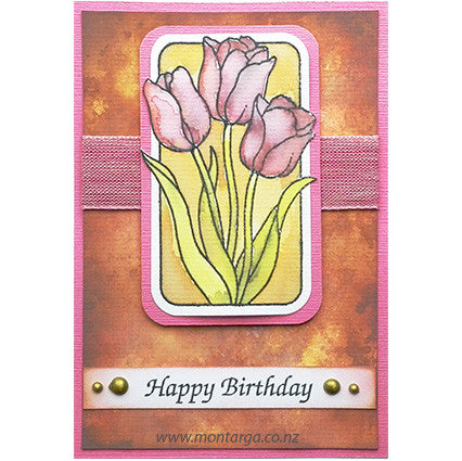 Card Sample - Watercolour Tulips