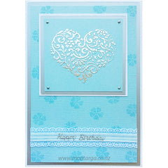 Card Sample - Silver Foil Heart