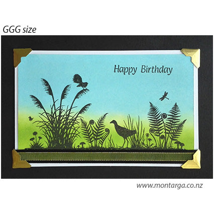 Card Sample - NZ Silhouette - sponged background