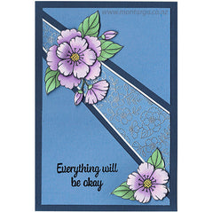 Card Sample - Blossom - blue