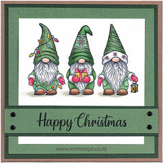 Three Christmas Gnomes - Green
