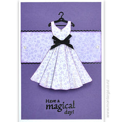 Card Sample - Fold Up Dress - purple