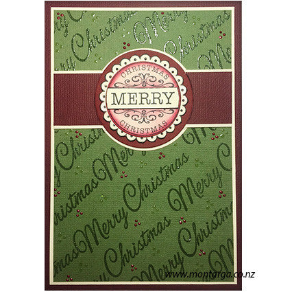 Card Sample - Merry Christmas Embossed Background