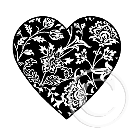 3408 D Solid Floral Heart