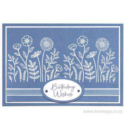 Card Sample - Flower Patch Blue and White