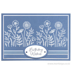 Card Sample - Flower Patch Blue and White