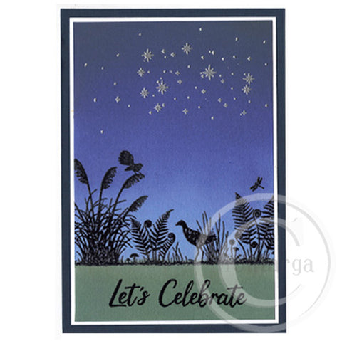 Card Sample - NZ Silhouette and Matariki Star Cluster