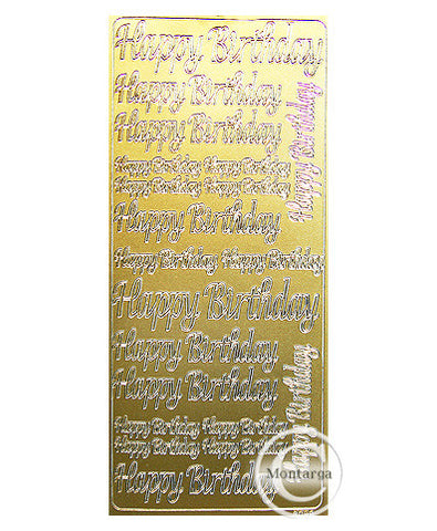 Happy Birthday Lg Text Gold - PeelCraf PC2694G
