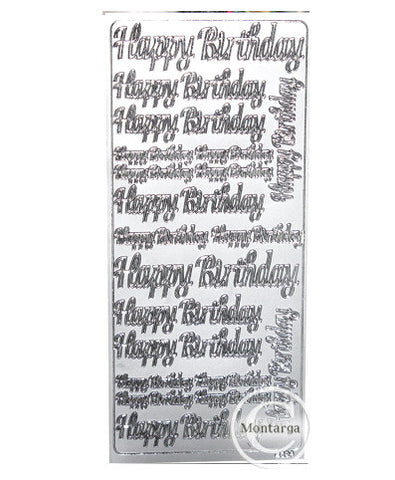 PC2694S Happy Birthday Lg Text Silver