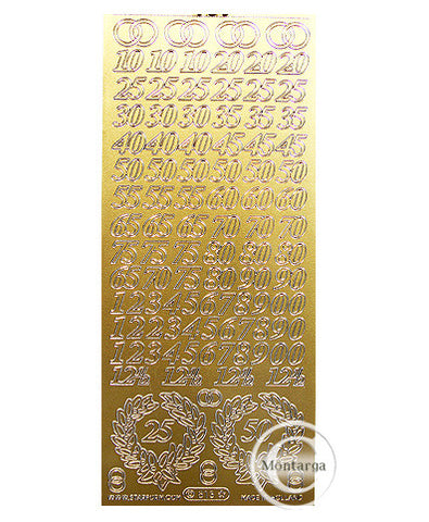 Anniversary Numbers Gold - PeelCraft PC813G