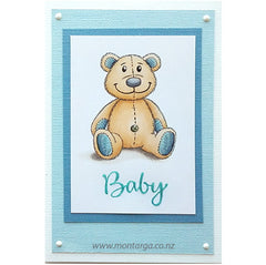 Blue Teddy Baby Card