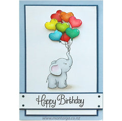 Card Sample - Elephant with Balloons