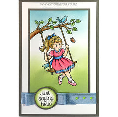Card Sample - Girl on Swing