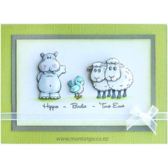 Card Sample - Hippo Birdie Two Ewe - Green