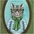 Card Sample - Hipster Cat Portrait
